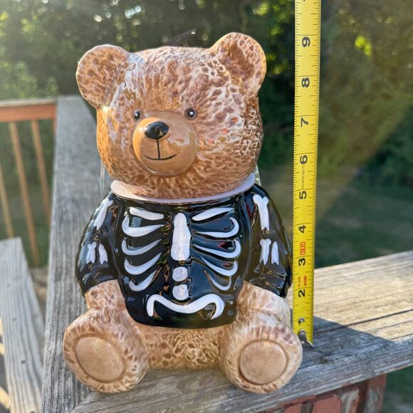 NEW Creepy Critters Teddy Bear Skeleton Costume Cookie Jar 9" - Picture 3 of 3